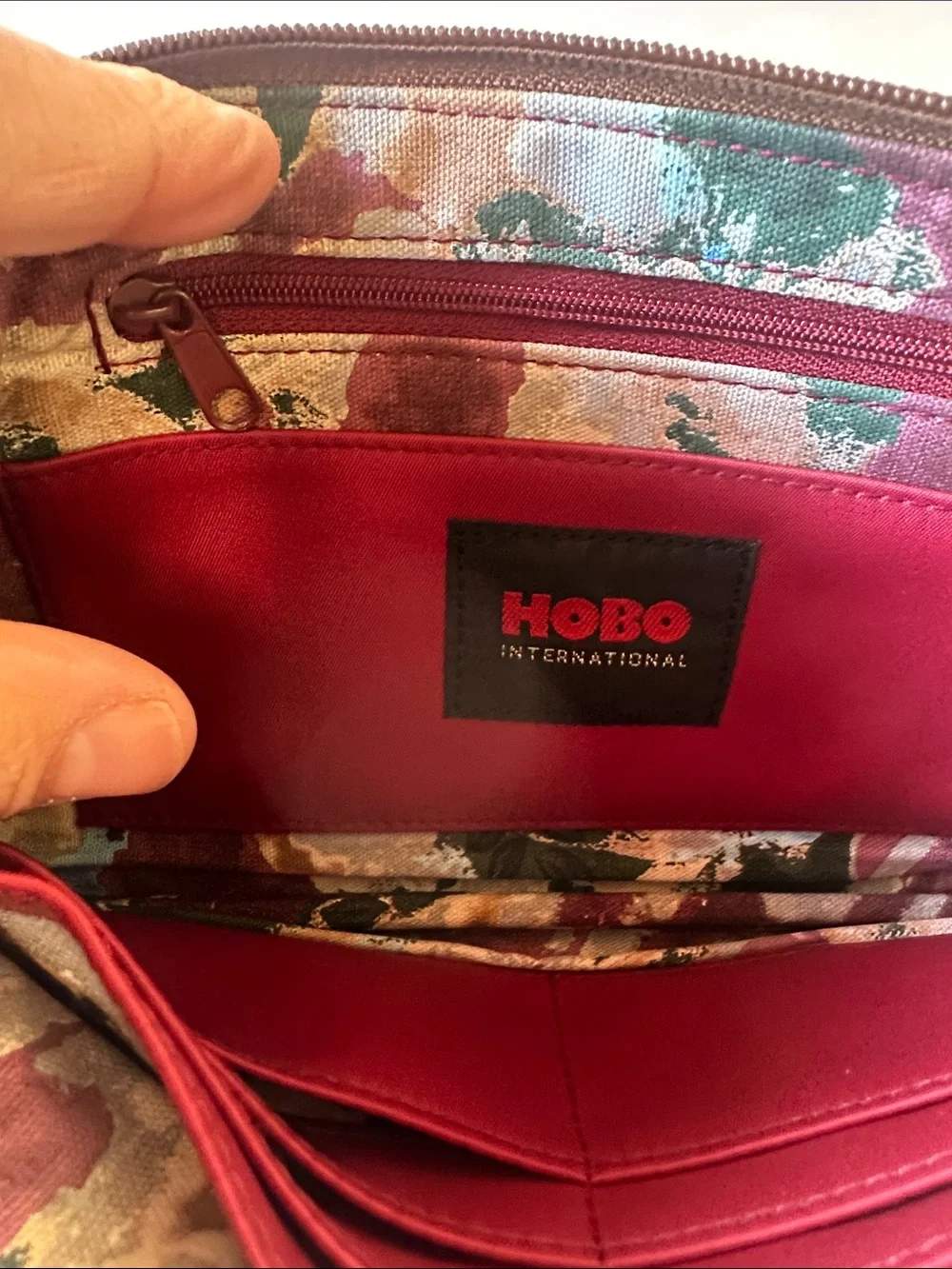 HOBO Brown bronze Leather Wristlet Clutch with Grommet Accents